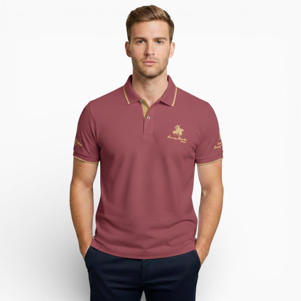 Kent Camden Red / M BENJAMIN Embroidered Cotton Polo Shirt Regular Fit