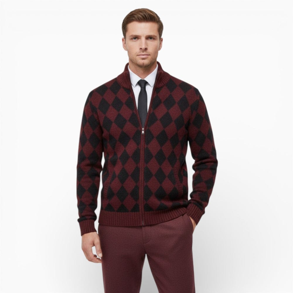 Kent Camden Red / M JACKSON Casual Zipper Jacket with Knitted Design