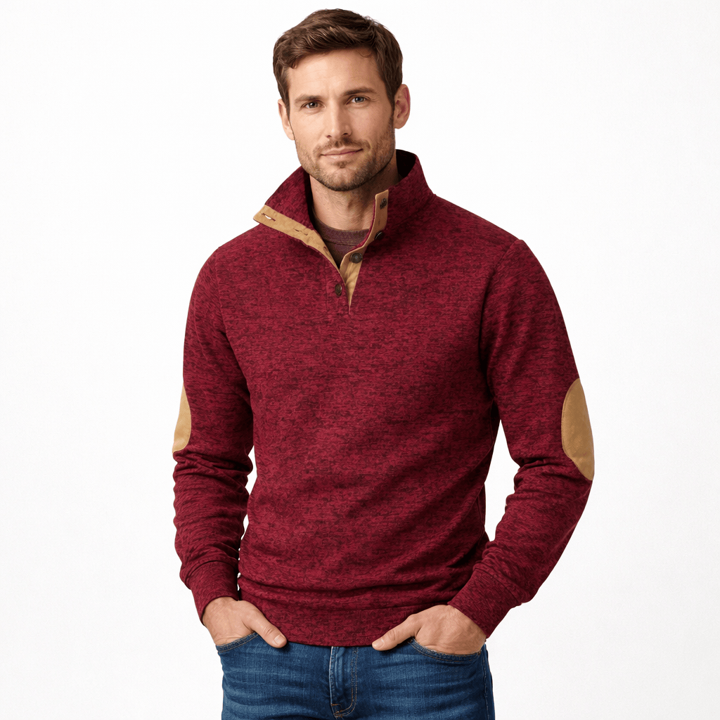 Kent Camden Red / S ELI Regular Fit Patchwork Sweatshirt