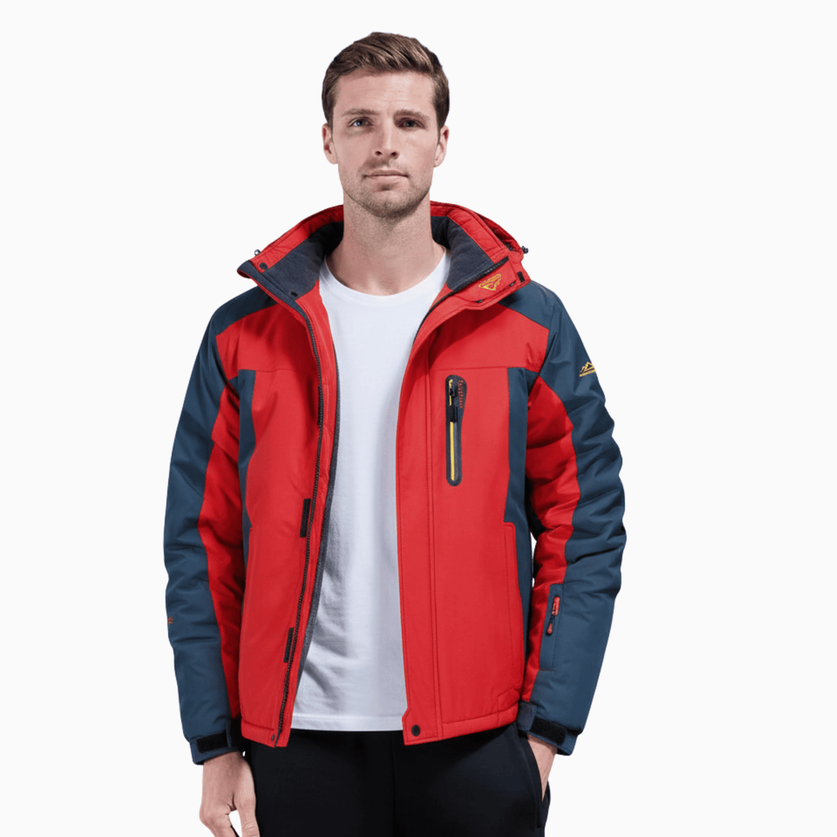 Kent Camden Red / S LEE Army Green Fleece Jacket, Detachable Hood, Zipper Closure