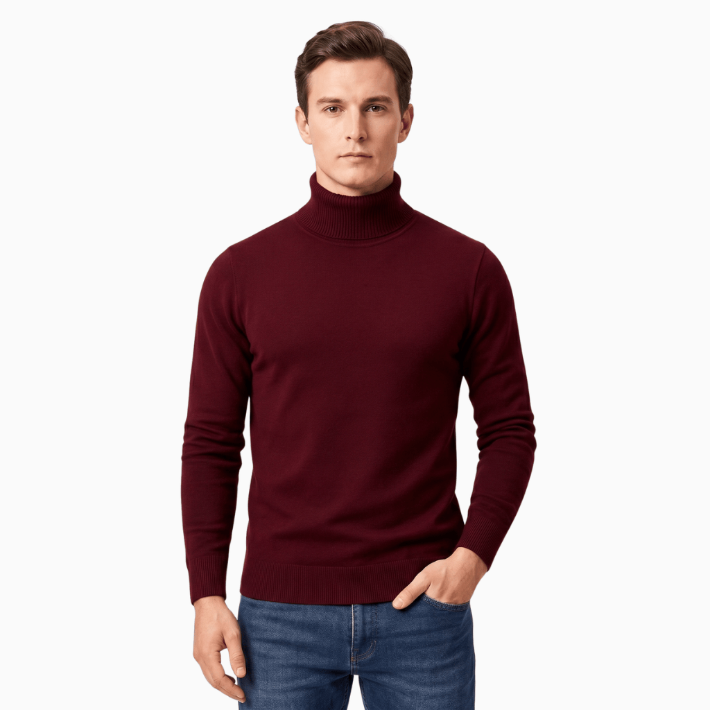Kent Camden Red / S LUKE Regular Fit Knitted Sweater with Roll Neck