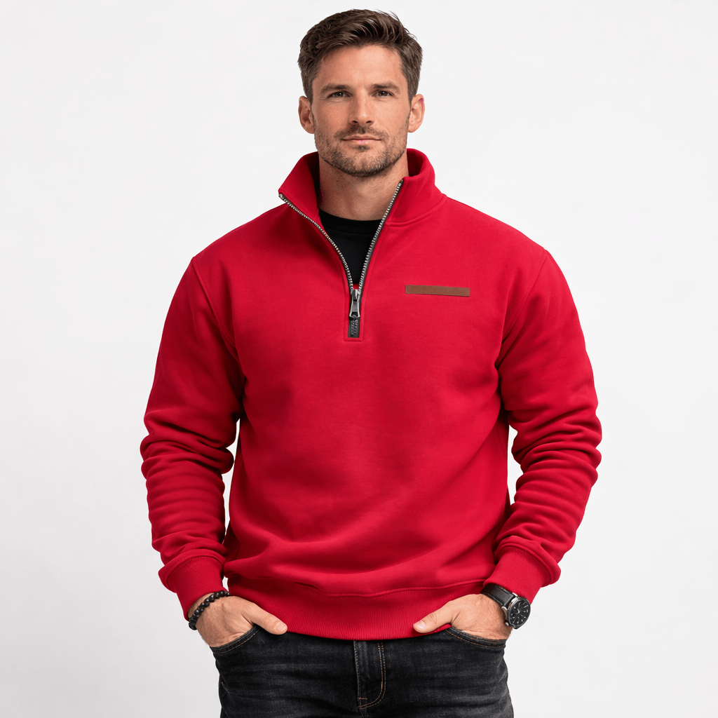 Kent Camden Red / S SHAY Zip-Up Fleece Sweatshirt
