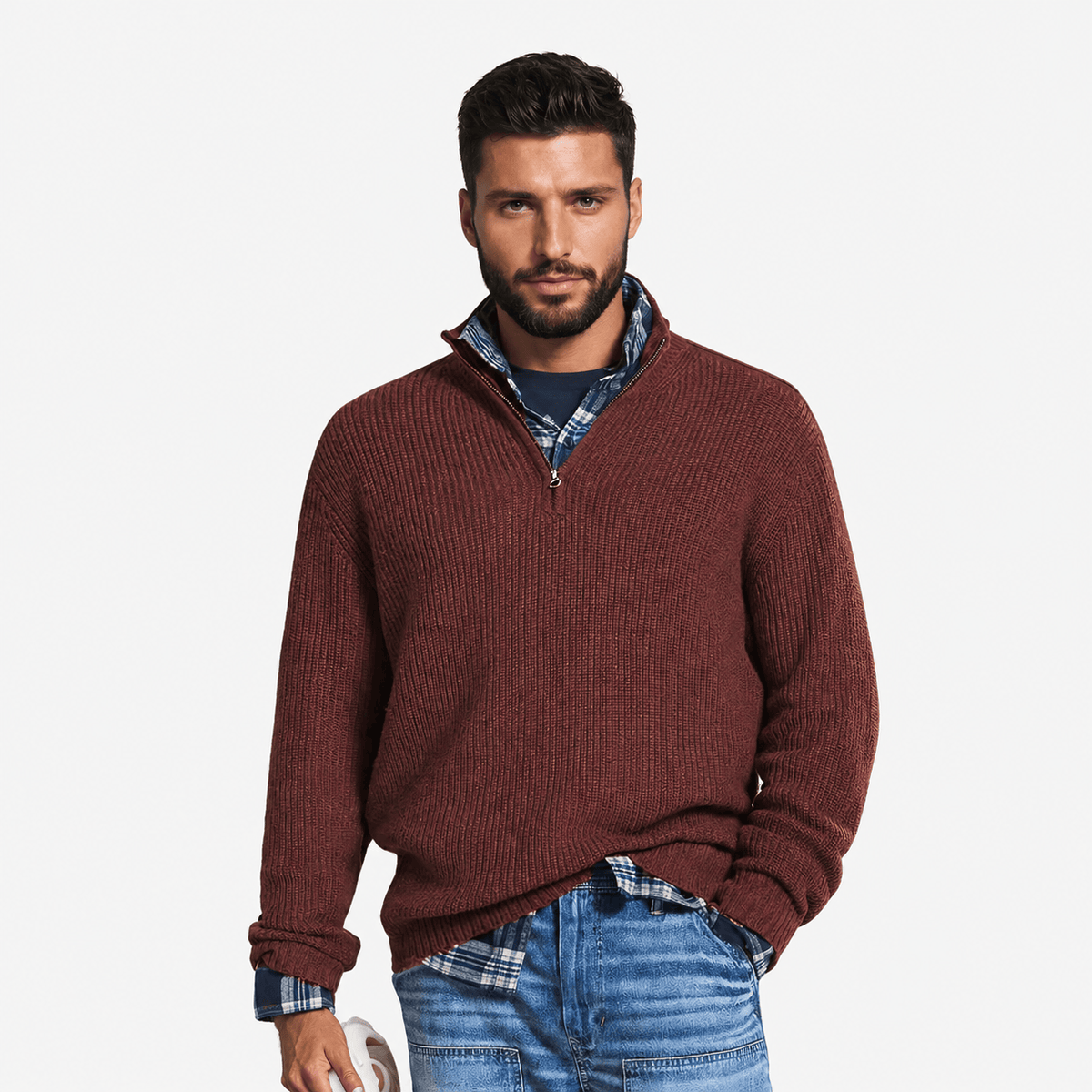 Kent Camden Red / S STORM Regular Fit Knitted Sweater with Zipper
