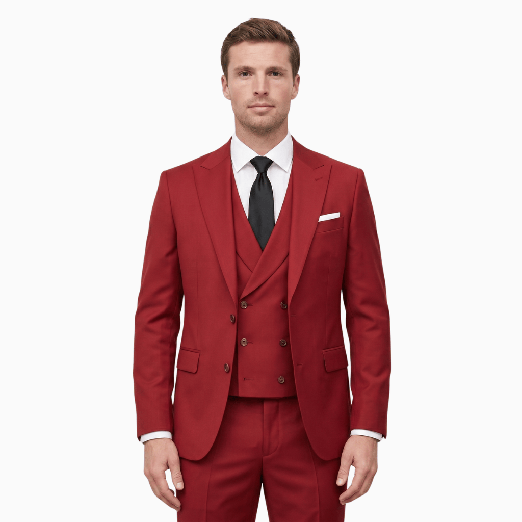 Kent Camden Red / S STORM Simple Suit Single-Breasted Polyester Viscose