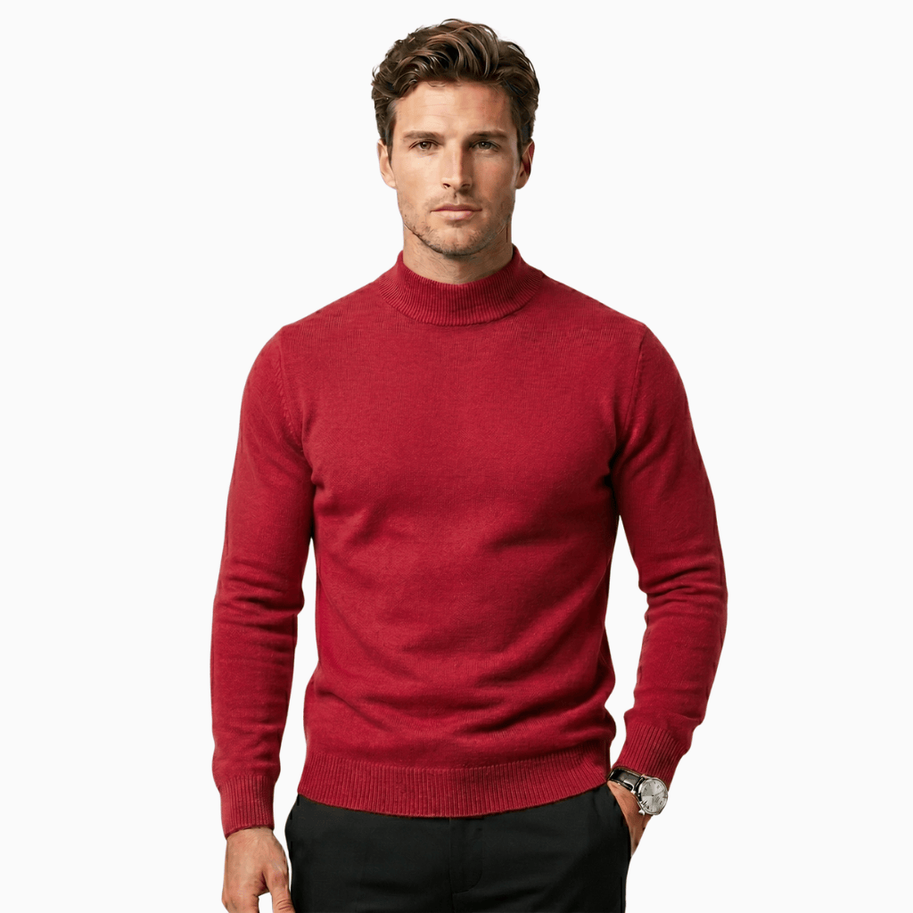 Kent Camden Red / S TYLER High Collar Cotton Sweater