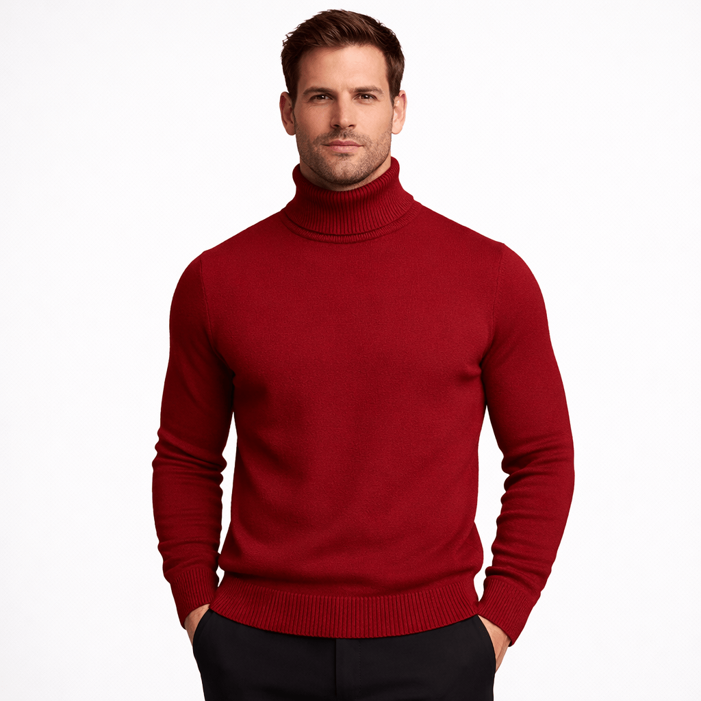 Kent Camden Red / XS BRAD Regular Fit Knit Sweater Turtleneck