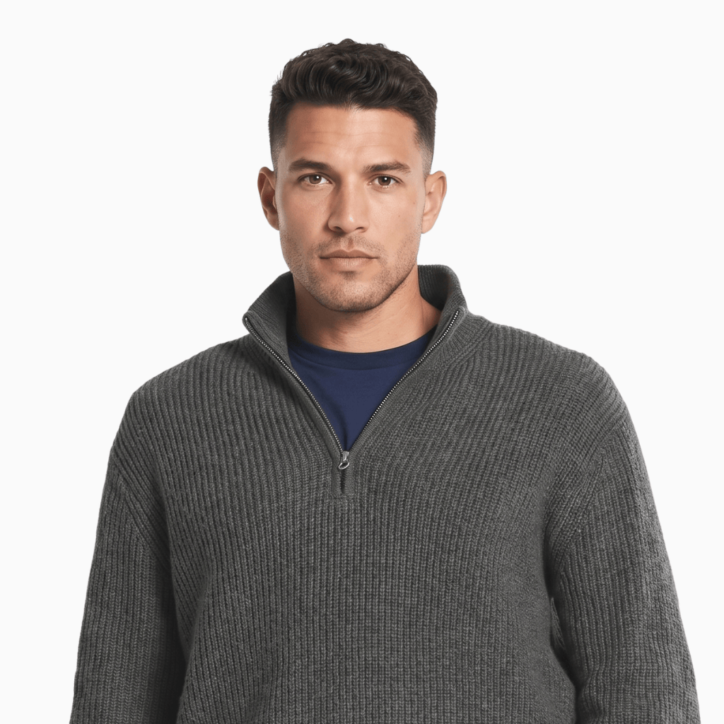 Kent Camden STORM Regular Fit Knitted Sweater with Zipper