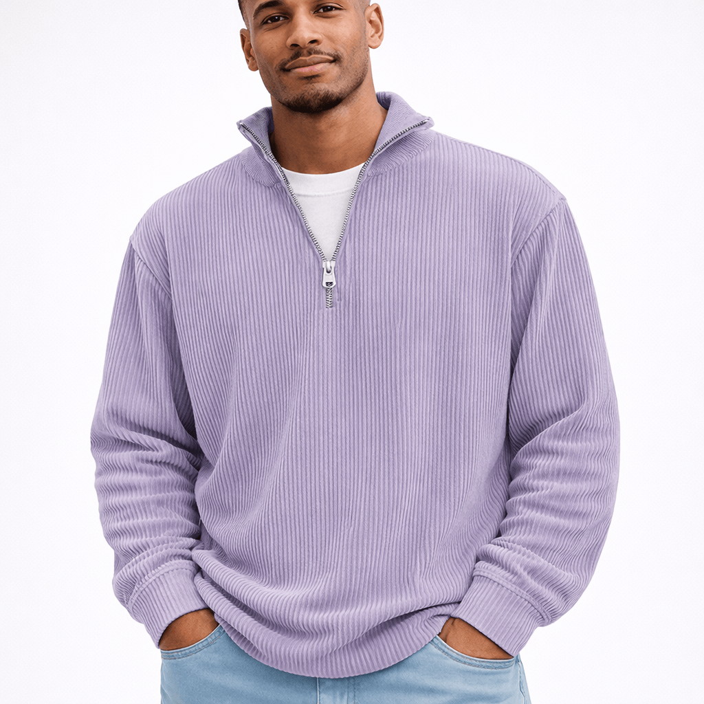 Kent Camden Violet / S IAN Casual Striped Zip Sweatshirt