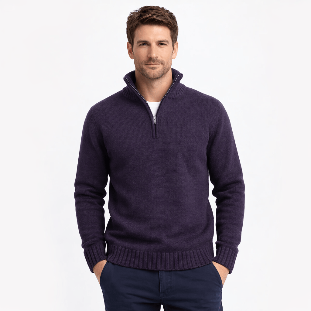 Kent Camden Violet / S JOSHUA Thick Zippered Knit Sweater