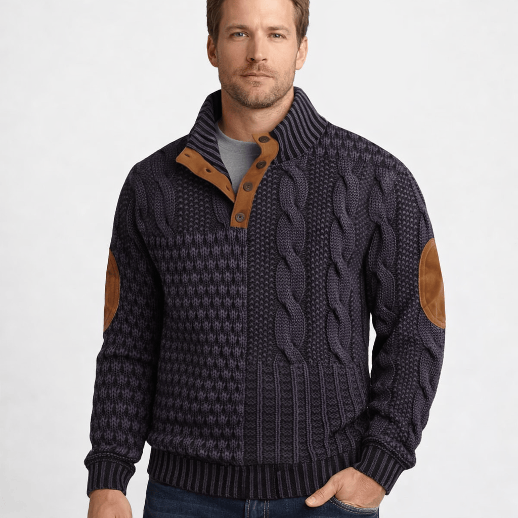 Kent Camden Violet / S TREY Casual Sweatshirt with Patchwork Design