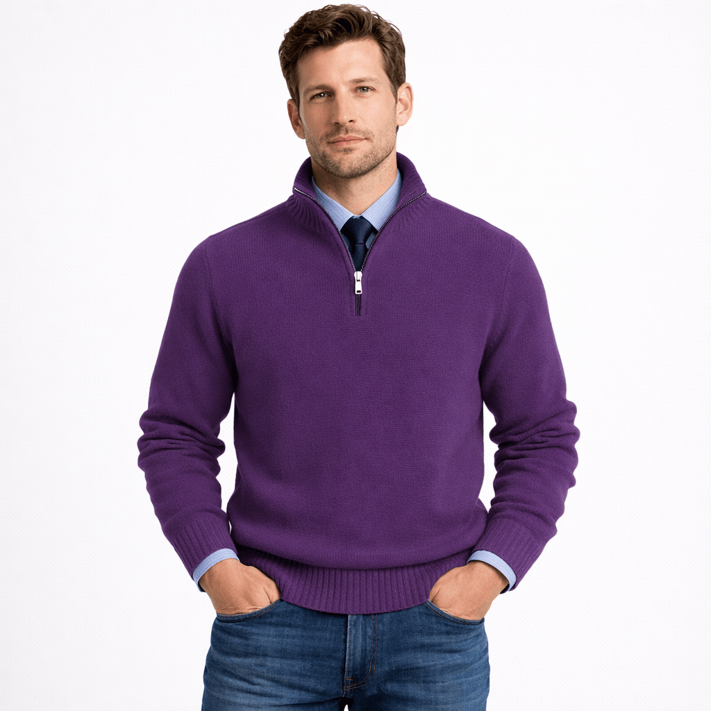 Kent Camden Violet / S WILLIAM Zipper Pullover Sweater