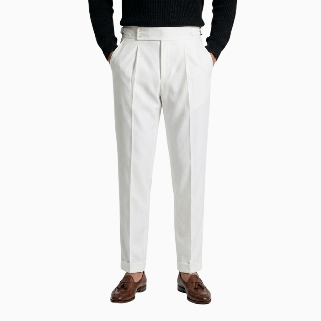 Kent Camden White / 28 HUNTER Full-Length Polyester Trousers