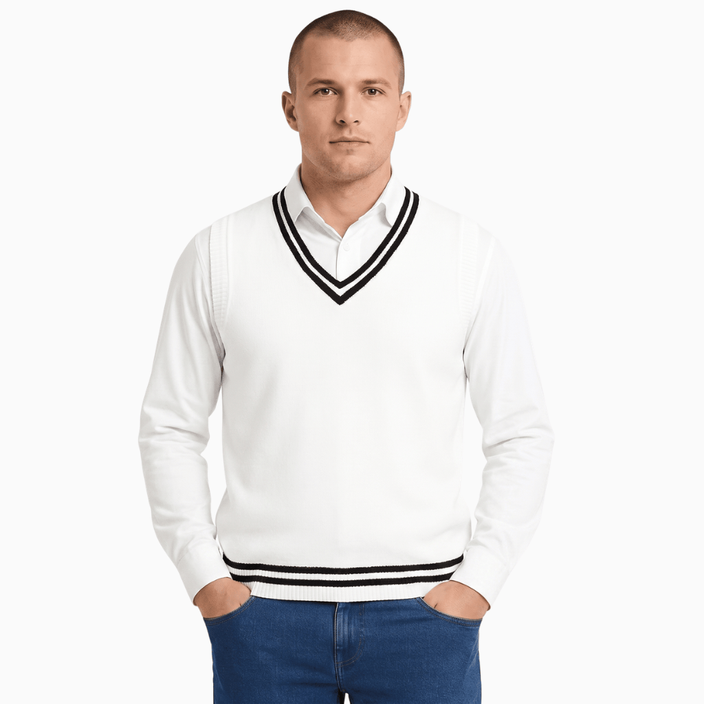Kent Camden White Black / S MAVERICK Regular Fit Polyester Jacket with Round Collar