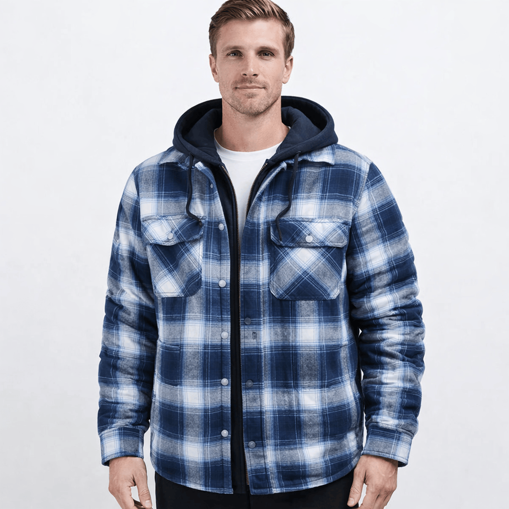 Kent Camden White/Blue / S DEAN Plaid Hoodie Jacket