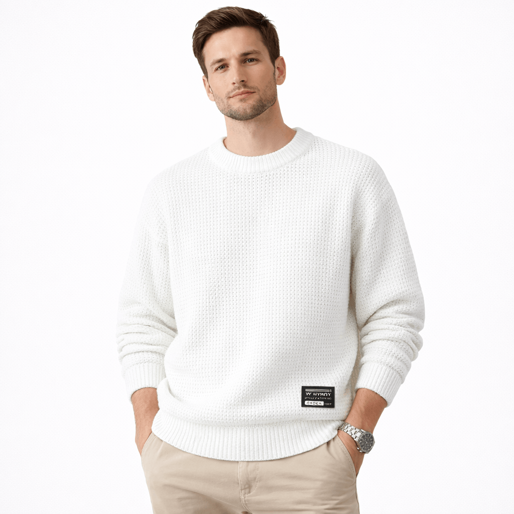 Kent Camden White / M ARTHUR Casual Knit Sweater Black
