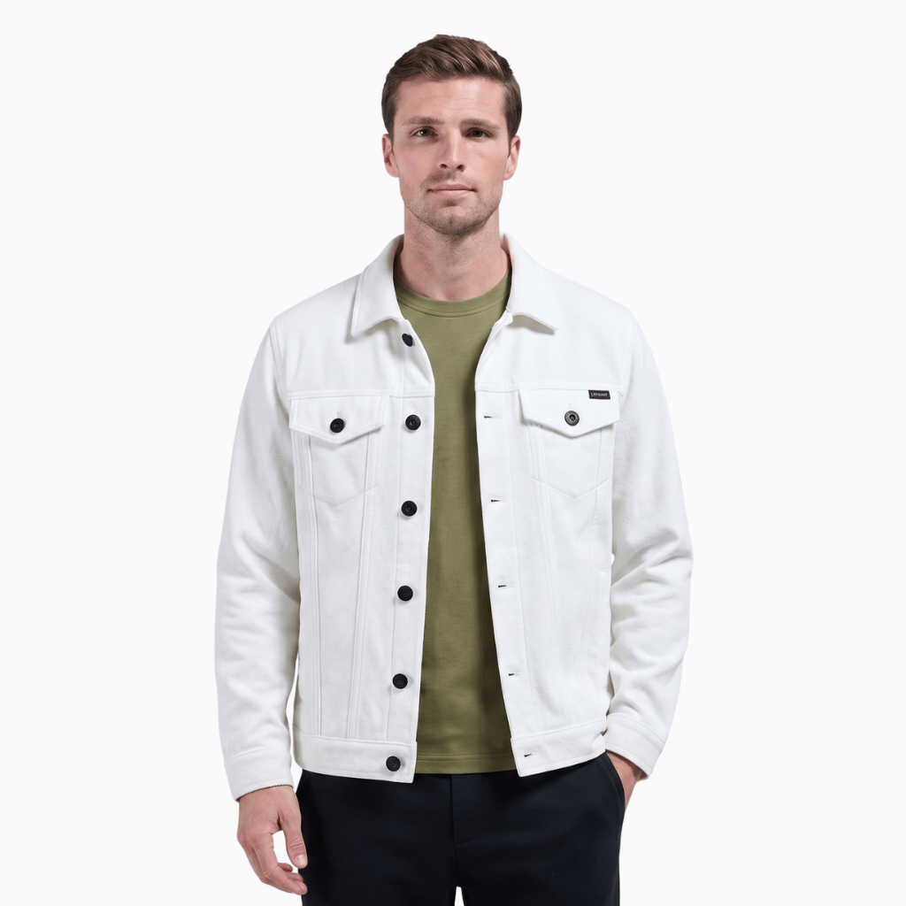 Kent Camden White / S BLAKE Casual Jacket with Appliqué and Button Closure