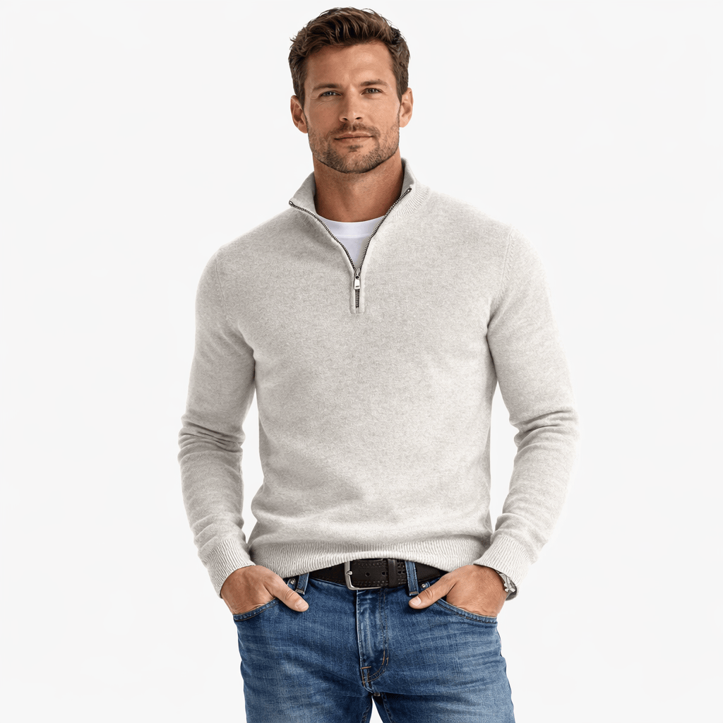 Kent Camden White / S ERIC Slim Fit Wool Pullover