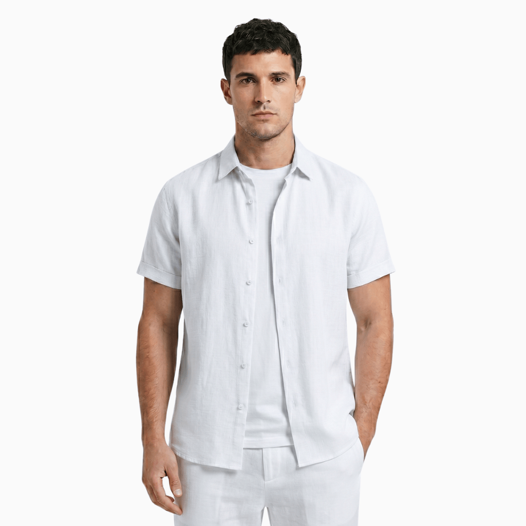 Kent Camden White / S JORDAN Casual Cotton Linen Shirt