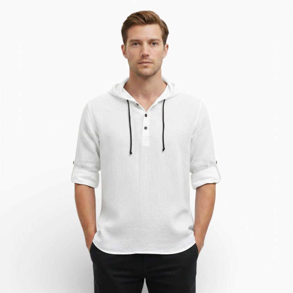 Kent Camden White / S OSCAR Soft V-neck Hoodie T-shirt