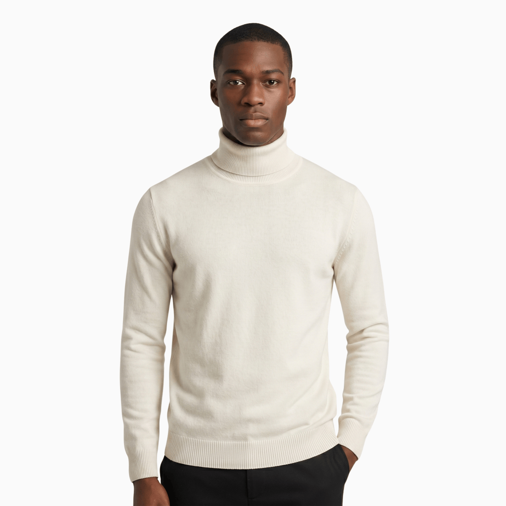Kent Camden White / S OWEN Wool Blend Turtleneck Sweater