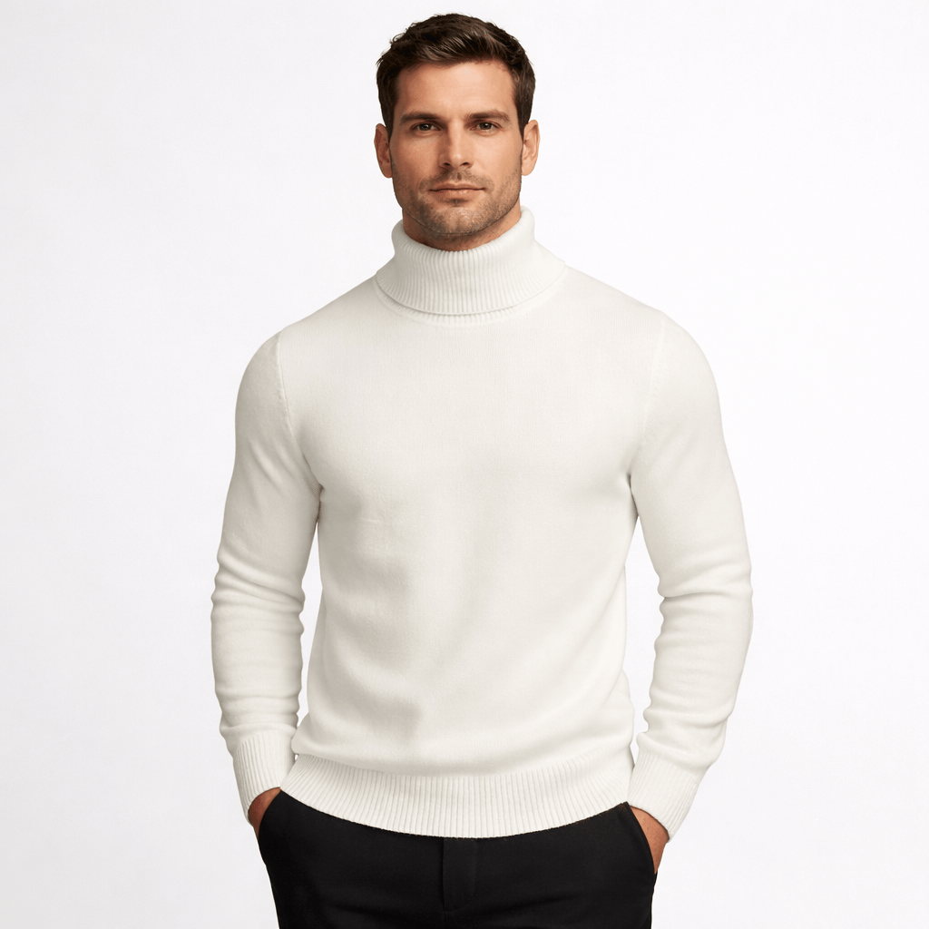 Kent Camden White / XS BRAD Regular Fit Knit Sweater Turtleneck