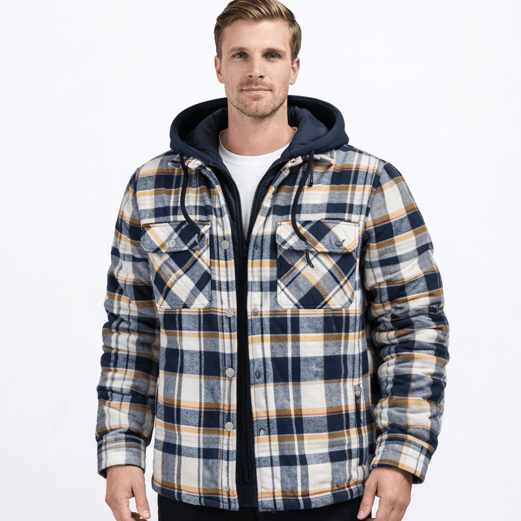 Kent Camden White/Yellow / S DEAN Plaid Hoodie Jacket