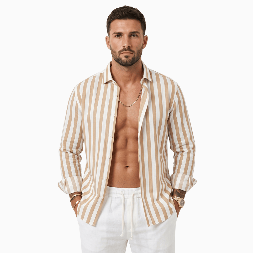 Kent Camden Yellow / S ROGER Casual Linen Shirt Regular Fit